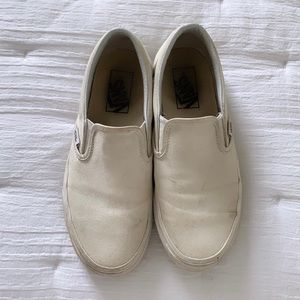 White Slip-On Vans